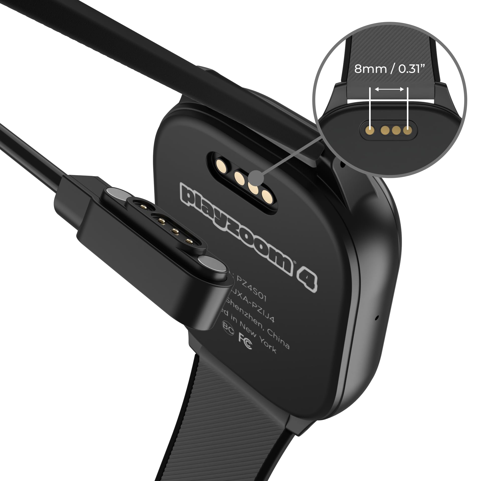 PlayZoom 4 Kids Smartwatch Replacement Charger Magnetic 8mm Pin USB-A Charging Cable (2.2 ft / 66 cm) Charging Cord Only