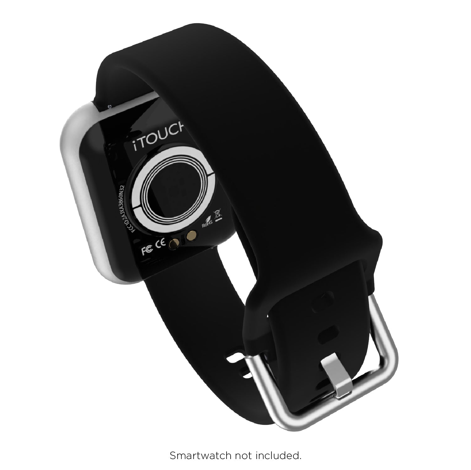 iTouch Air 3 40mm, Sport 3 & Sport Extra Interchangeable Strap: Narrow Black SIlicone affordable smart watch strap